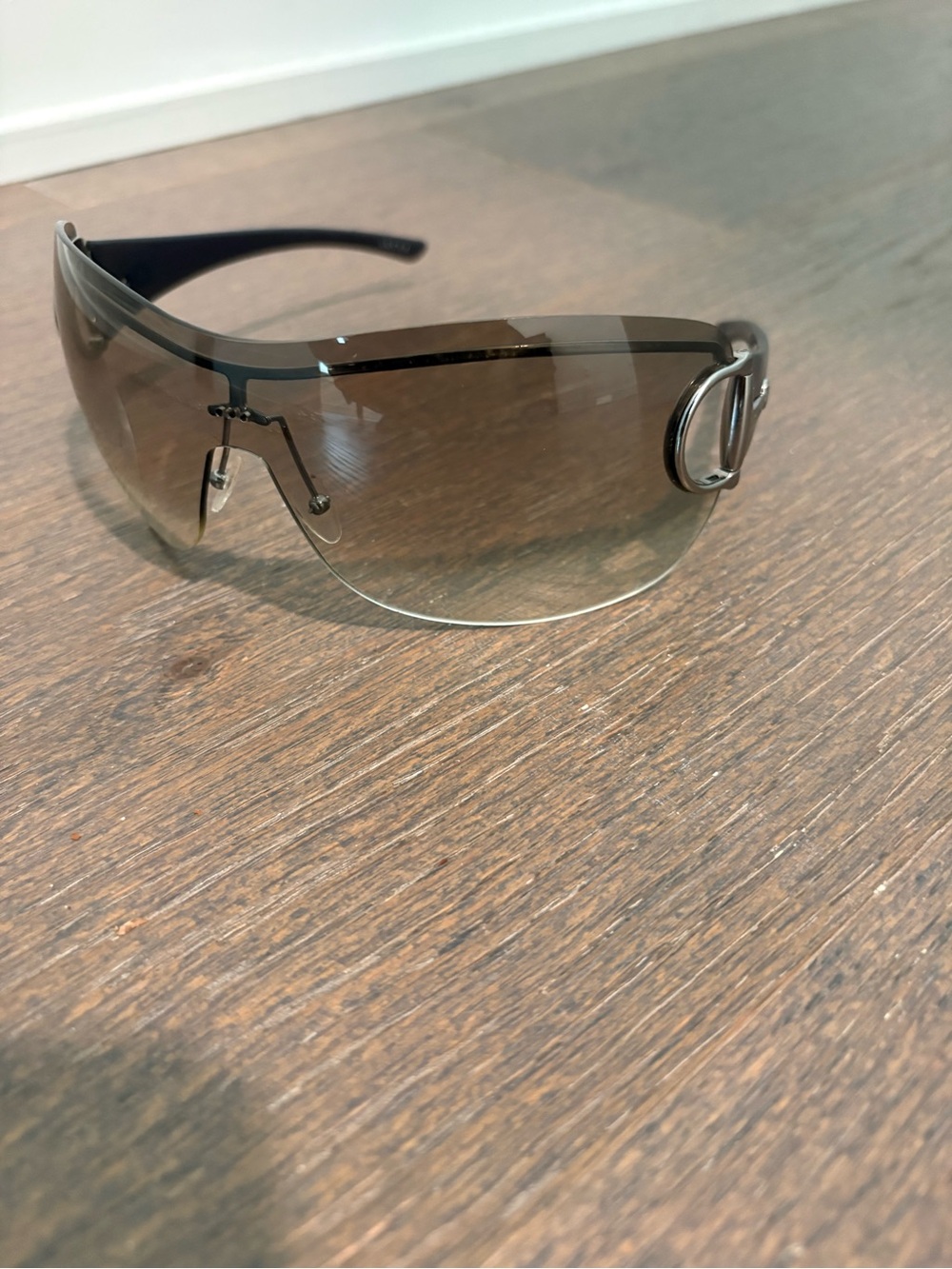 Gucci halfbit shield glasses